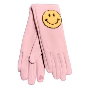 HAPPY FACE SUPER SOFT PINK POLY TEXTING GLOVES NWT ONE SIZE